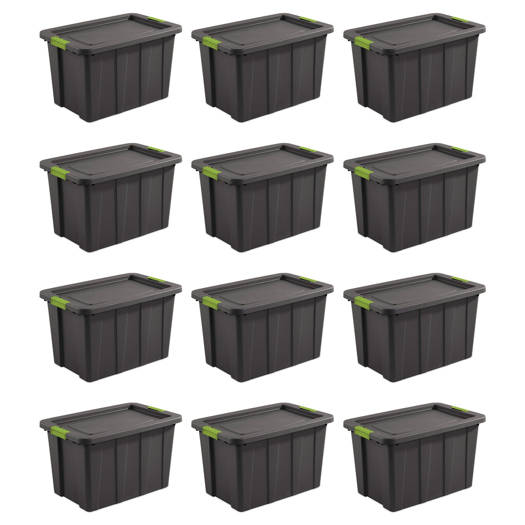 Sterilite Tuff1 Latching 30 Gallon Storage Tote Container with Lid (12 Pack)-Home & Garden | Household Supplies | Storage & Organization | Household Storage Containers-Grease Monkey Garage