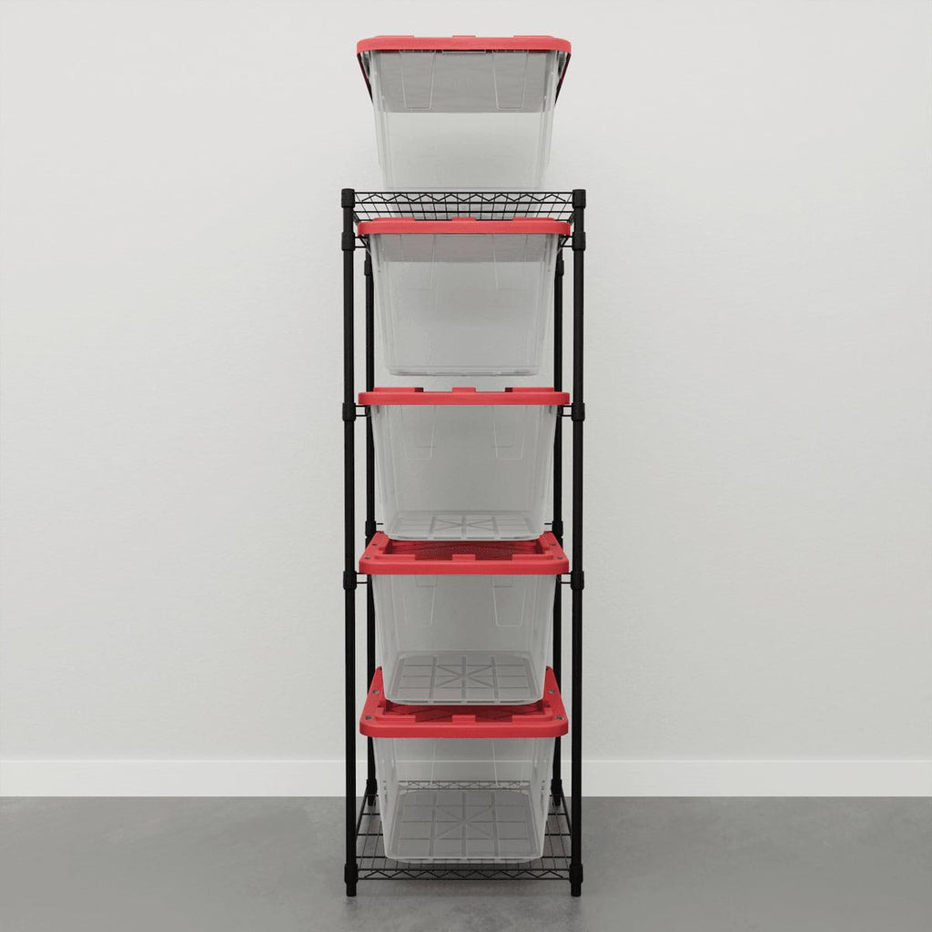 Storage Bin Rack Combo-Wire Shelving-Grease Monkey Garage