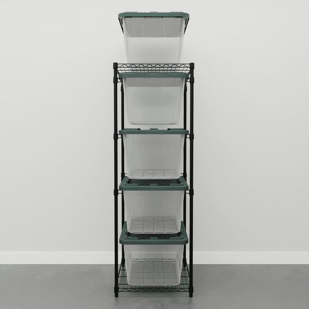 Storage Bin Rack Combo-Wire Shelving-Grease Monkey Garage