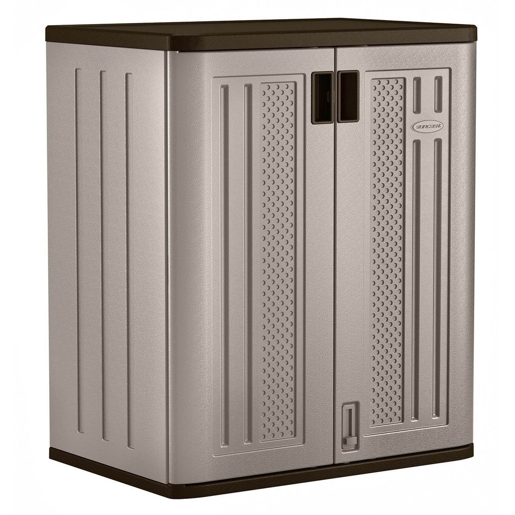 Suncast BMC3600 9 Cu Ft Heavy Duty Resin Garage Base Storage Cabinet, Platinum-*Home&Garden | Household Supplies | Storage & Organization | Household Storage Containers-Grease Monkey Garage