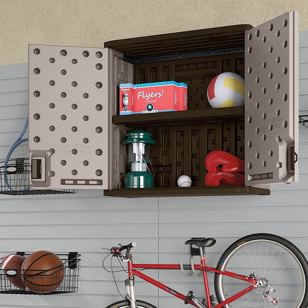 Suncast Single Shelf Garage Wall Cabinet with Wall Mounted Hand Tool Organizer-Hardware | Hardware Accessories | Tool Storage & Organization | Tool Cabinets & Chests-Grease Monkey Garage