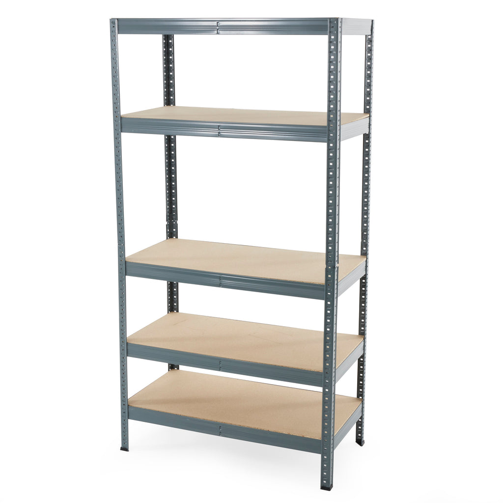 Trestles 36 x 72" 5 Adjustable Metal Shelve Garage Storage Unit, 800 lb Capacity-Furniture | Shelving | Bookcases & Standing Shelves-Grease Monkey Garage