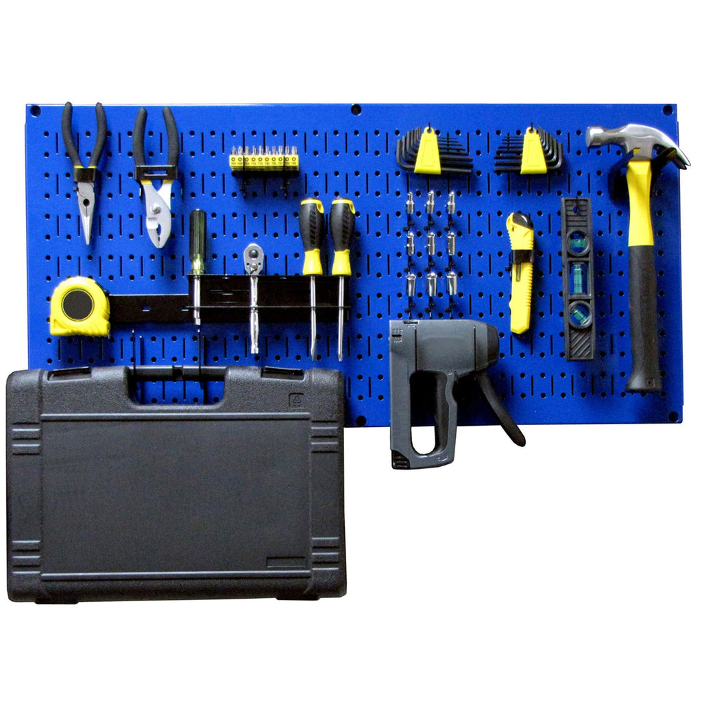 Wall Control 32" x 16" Horizontal Pegboard Garage Tool Organizer, Blue (3 Pack)-Hardware | Hardware Accessories | Tool Storage & Organization | Tool Organizer Liners & Inserts-Grease Monkey Garage