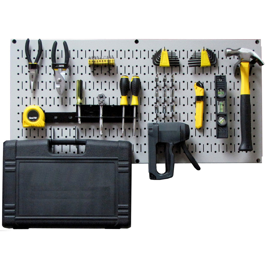 Wall Control 32" x 16" Horizontal Pegboard Garage Tool Organizer, Gray (3 Pack)-*Hardware | Hardware Accessories | Tool Storage & Organization | Tool Organizer Liners & Inserts-Grease Monkey Garage