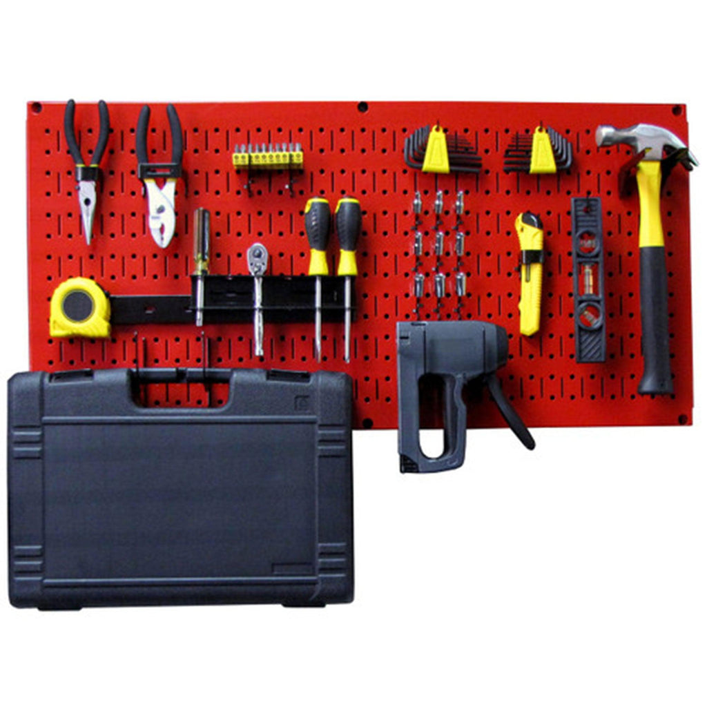 Wall Control 32" x 16" Horizontal Pegboard Garage Tool Organizer, Red (3 Pack)-Hardware | Hardware Accessories | Tool Storage & Organization | Tool Organizer Liners & Inserts-Grease Monkey Garage