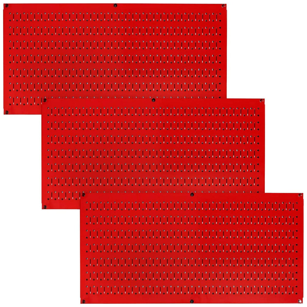 Wall Control 32" x 16" Horizontal Pegboard Garage Tool Organizer, Red (3 Pack)-Hardware | Hardware Accessories | Tool Storage & Organization | Tool Organizer Liners & Inserts-Grease Monkey Garage