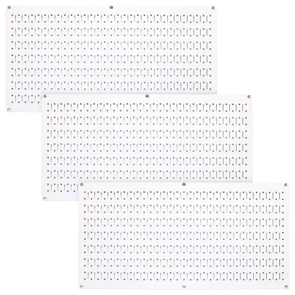 Wall Control 32" x 16" Horizontal Pegboard Garage Tool Organizer, White (3 Pack)-Hardware | Hardware Accessories | Tool Storage & Organization | Tool Organizer Liners & Inserts-Grease Monkey Garage