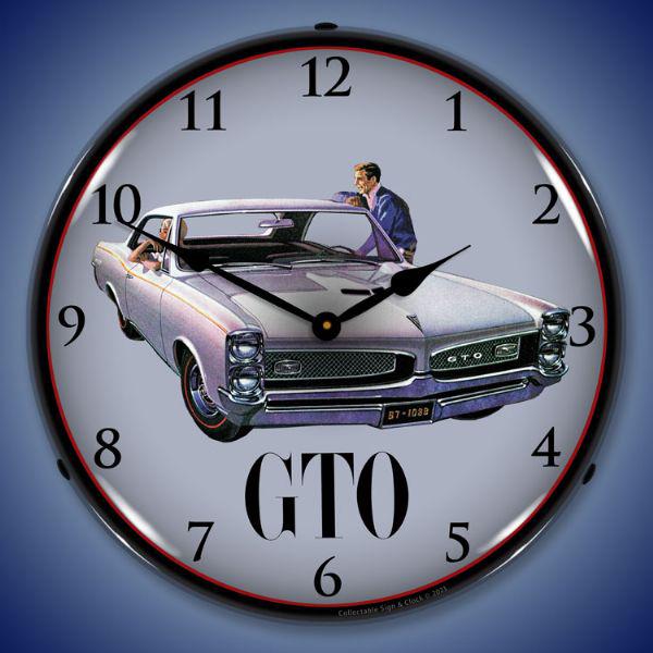 1967 Pontiac GTO Backlit LED Clock-LED Clocks-Grease Monkey Garage