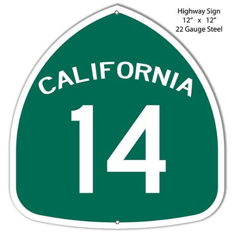 California Highway 14 Laser Cut Metal Sign-Metal Signs-Grease Monkey Garage