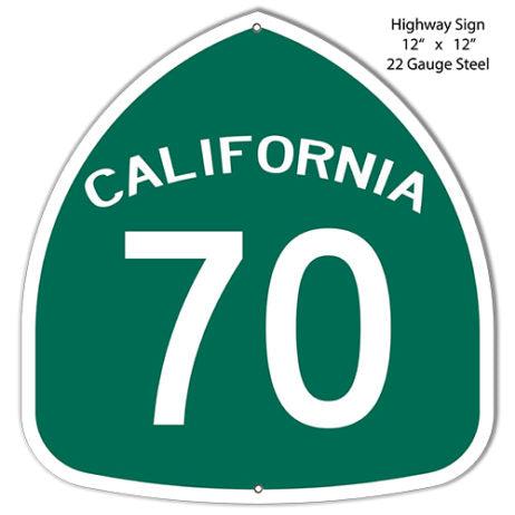 California Highway 70 Laser Cut Metal Sign-Metal Signs-Grease Monkey Garage