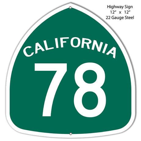 California Highway 78 Laser Cut Metal Sign-Metal Signs-Grease Monkey Garage