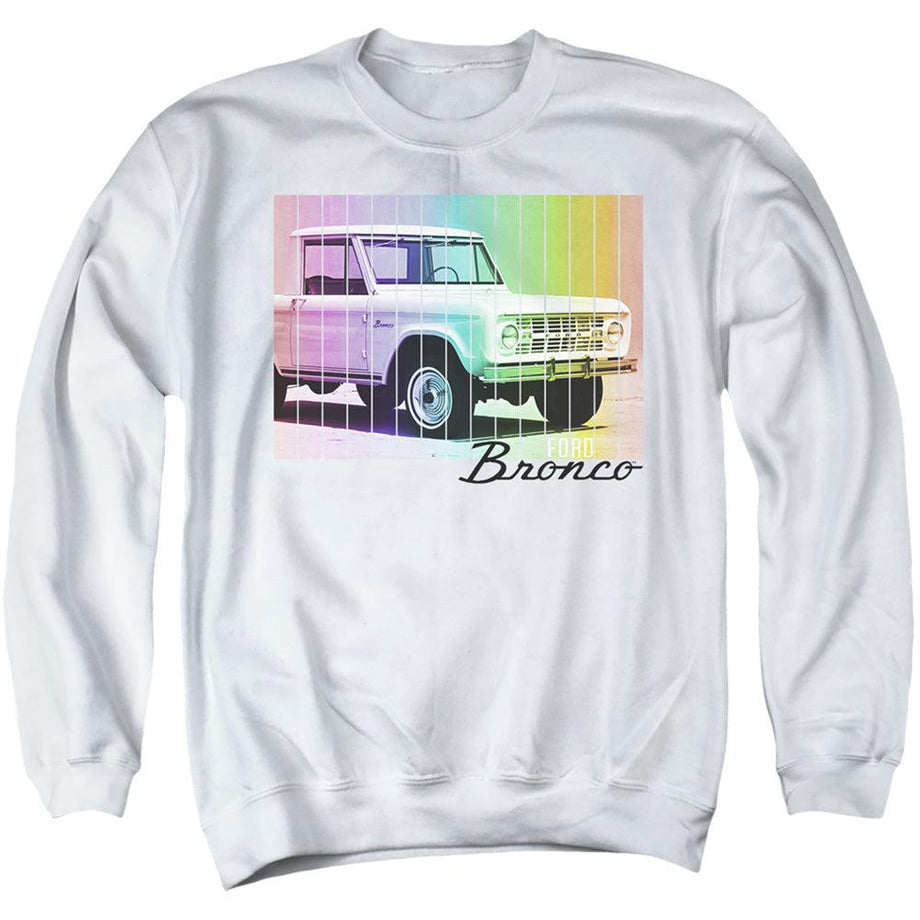 Trevco Ford Bronco Retro Rainbow Sweatshirt White / LG