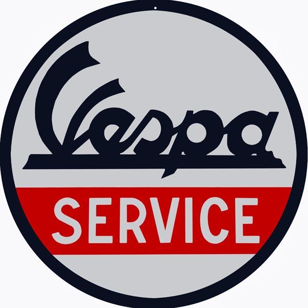 Vespa Service Metal Sign-Metal Signs-Grease Monkey Garage